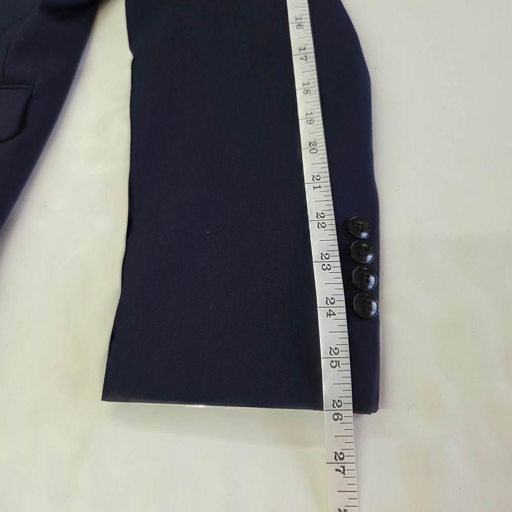 Kudoro Sport Coat Mens L Navy Blue Two Button Notch Lapel Slim Fit Solid Blazer - Picture 6 of 8